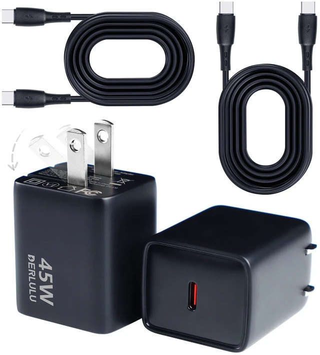 Main image of 45W USB-C Charger, KEHIPI 45W Power Adapter Supports Super Fast Charging for Galaxy S25/S24/S23, Compatible with iPhone 17/16/15/14, iPad, and More Devices, (2-Pack of Charger and 5 ft Cable)