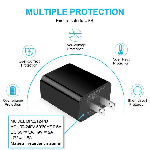 Alt view image 7 of 7 - Type C Charger Fast Charging, 2Pack 20W Android Phone Super Fast Charger Block with 6FT USB C to C Cable for Samsung Galaxy S26 Ultra S25 S24 FE A16 5G A15 A14 A56 A36 S23, Pixel 10a 9 Pro XL 8a 7 Pro
