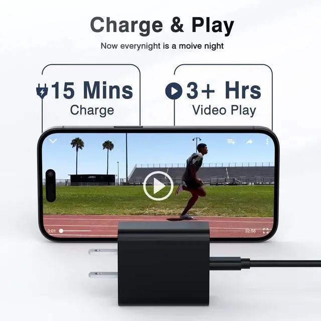 Alt view image 6 of 6 - 20W USB C Wall Charger for iPhone 17/16/15/14/13/13 Mini/13 Pro Max/12/12 Pro/12 Pro Max Cube, 2 Pack Dual Port Fast Charging Brick Block Plug Box Base Adapter for iPad, iPod, Watch Series 8 7, Black