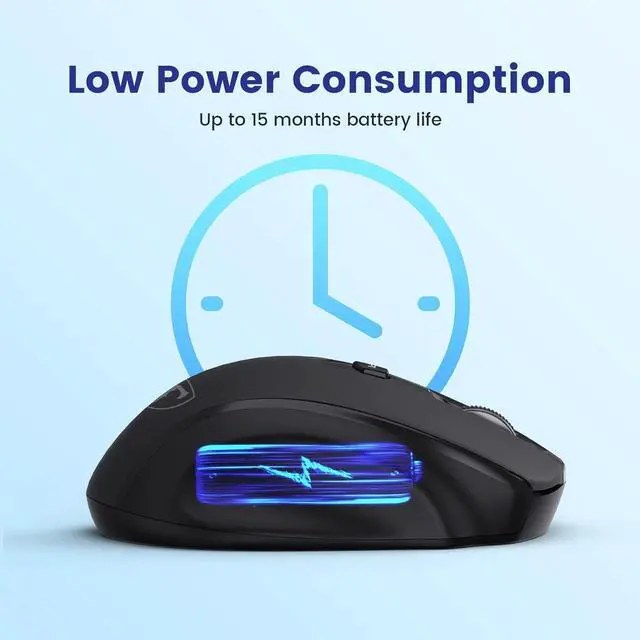 Alt view image 4 of 7 - Wireless Mouse, D-09 Computer Mouse USB Cordless Mice for Laptop, Ergo Grips, Lightspeed 5-Level 2400 DPI, 16 Months Battery, Portable for PC Mac Chromebook (2Pack)