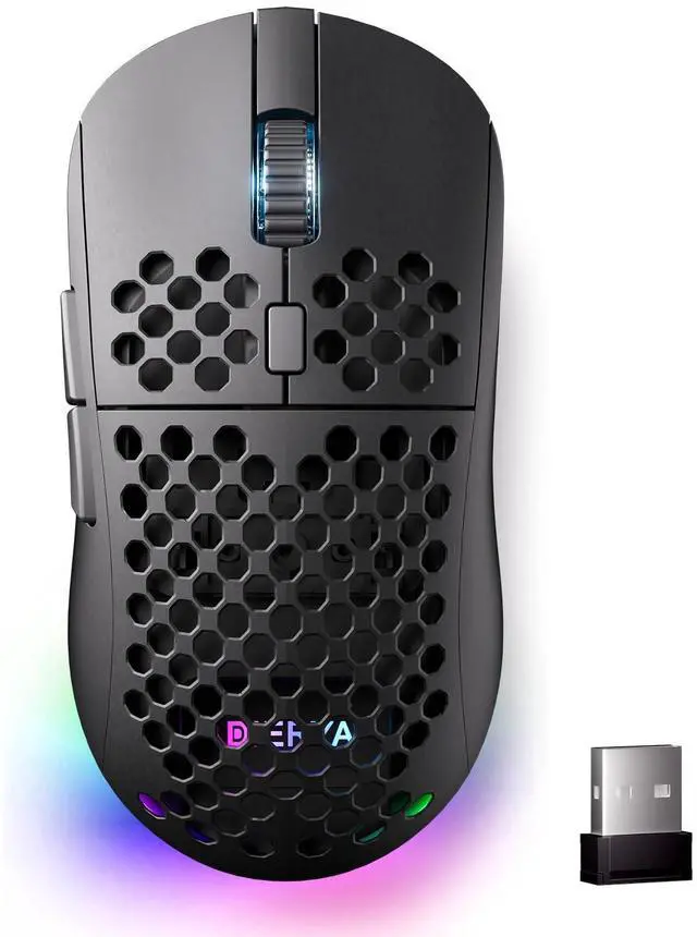 Main image of M1 Wireless Gaming Mouse, 24000DPI, 180Hrs Battery, 16.8M RGB, 6 Programmable Buttons, Lightweight, Tri-Mode (2.4G/BT5.2/USB-C) for PC/Mac/Laptop - Black