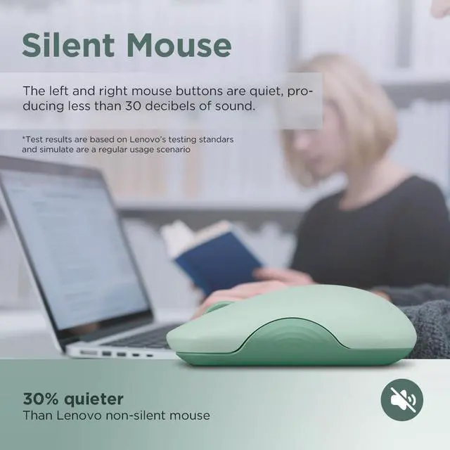 Alt view image 5 of 7 - 350 Wireless Bluetooth Mouse, Silent Click, 3 Level DPI (1000, 1600, 2400), 36 Month Battery Life, 2 Device Pairing, Breeze Moss