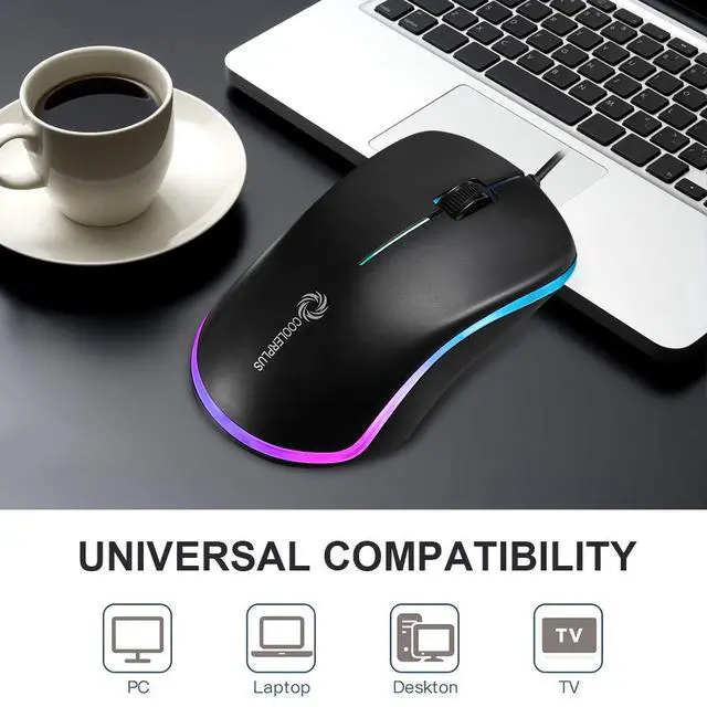 Alt view image 3 of 7 - FC112 USB Optical Wired Computer Mouse with Easy Click for Office and Home, 1000DPI, Premium and Portable,Compatible with Windows PC, Laptop, Desktop, Notebook (Black)