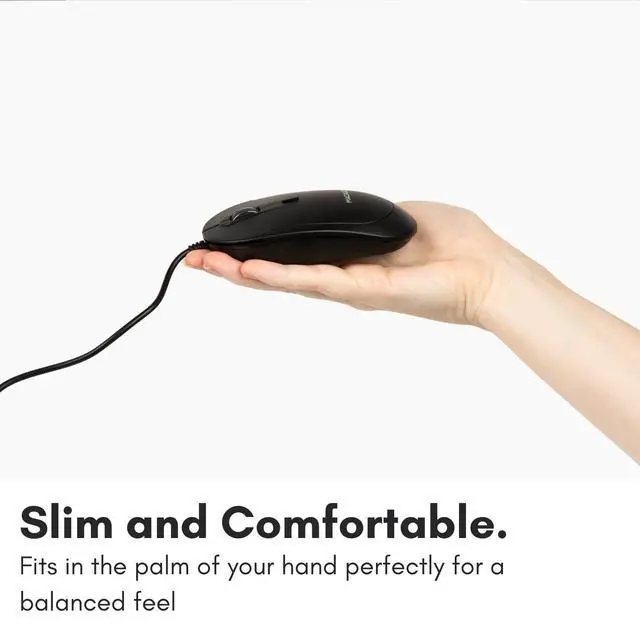 Alt view image 4 of 6 - Computer Mouse Wired, Silent USB Mice - Slim & Compact USB for Apple Mac or Windows PC Laptop/Desktop - Designed with Optical Sensor & DPI Switch - Simple - Black