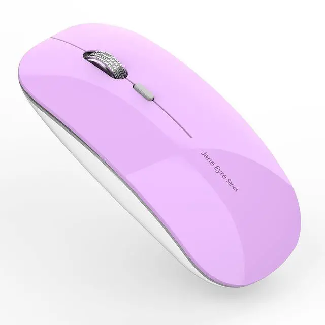Main image of Q5 Slim Rechargeable Wireless Mouse, 2.4G Portable Optical Silent Ultra Thin Wireless Computer Mouse with USB Receiver and Type C Adapter, Compatible with PC, Laptop, Desktop (Purple)
