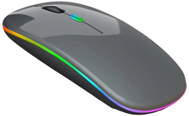 Main image of Wireless Bluetooth Rechargeable Mouse/Mice, LED Slim Two Modes(2.4G+BT5.4) Silent/Quiet Buttons with 3 Adjustable DPI, for Computer/Desktop/PC/Laptop/MacBook/iPad/Tablet/iPhone_DeepGray