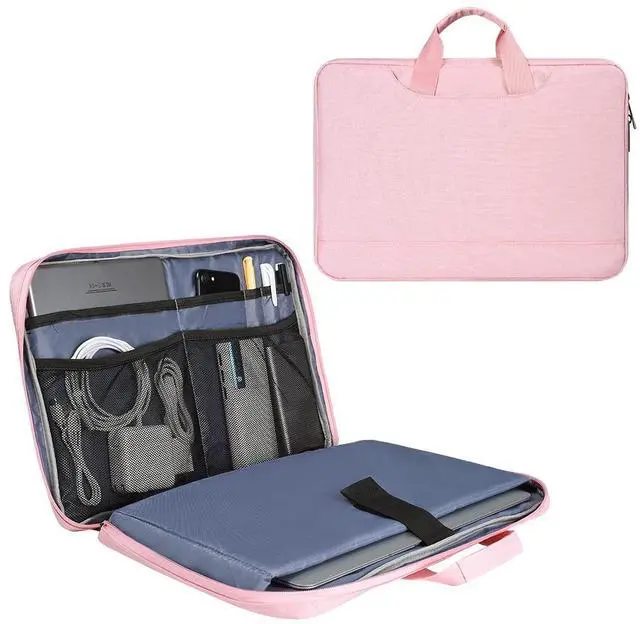 Main image of 14 15 Inch Laptop Case Women Ladies Bag TSA Laptop Sleeve for MacBook Pro 14" M5/M4/M3/M2/M1, Macbook Air 15 M5/M4, Dell XPS 15/Inspiron 14, Acer HP Lenovo ASUS Chromebook 14" Notebook Case Bag, Pink