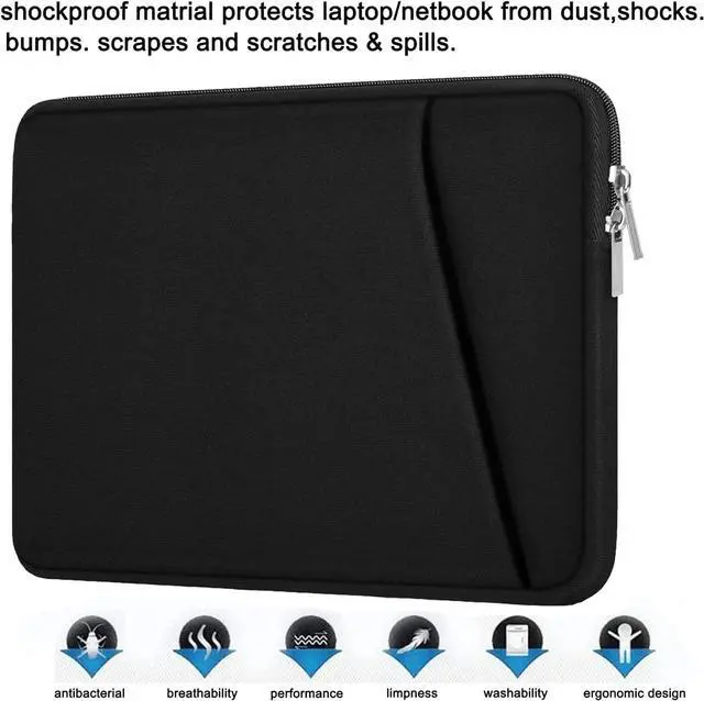 Alt view image 6 of 7 - Laptop Case Sleeve 14 inch, Durable Carrying Bag Shockproof Protective Case Cover, Handbags Briefcase Laptop Bag Compatible with 14" MacBook Air/Pro HP Asus Lenovo Notebook Computer, Black