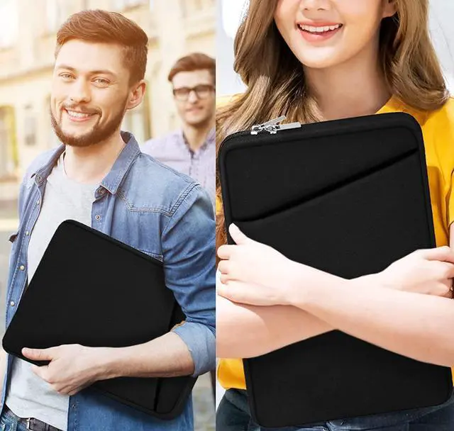 Alt view image 7 of 7 - Laptop Case Sleeve 14 inch, Durable Carrying Bag Shockproof Protective Case Cover, Handbags Briefcase Laptop Bag Compatible with 14" MacBook Air/Pro HP Asus Lenovo Notebook Computer, Black