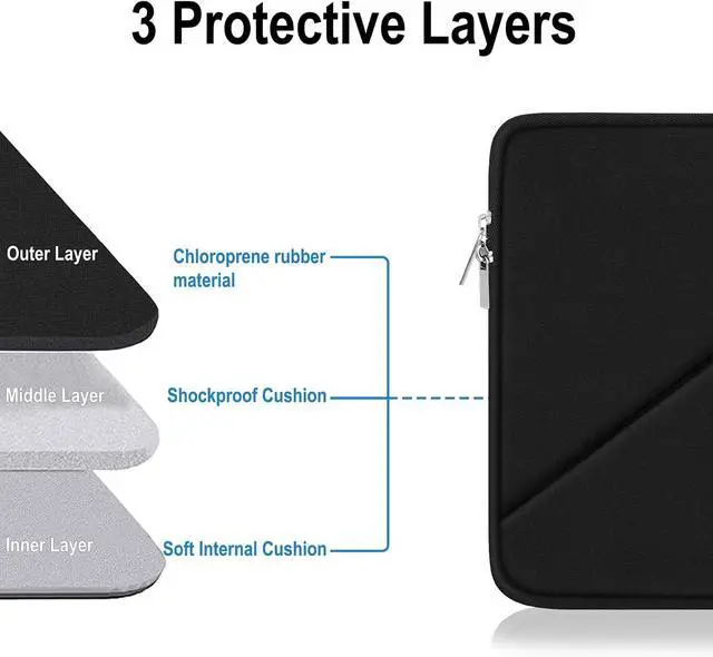 Alt view image 3 of 7 - Laptop Sleeve 14 Inch, Traveling Carrying Computer Bag with Accessory Pocke