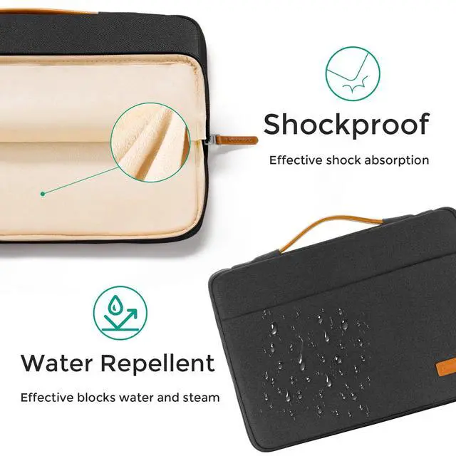 Alt view image 5 of 7 - 14 inch Laptop Case Sleeve Protective Cover Compatible with 15 inch MacBook Air M4 M3 M2,MacBook Pro,14-15 inch HP Dell ASUS Lenovo Chromebook,Waterproof Computer Cases Bag with Handle,Black