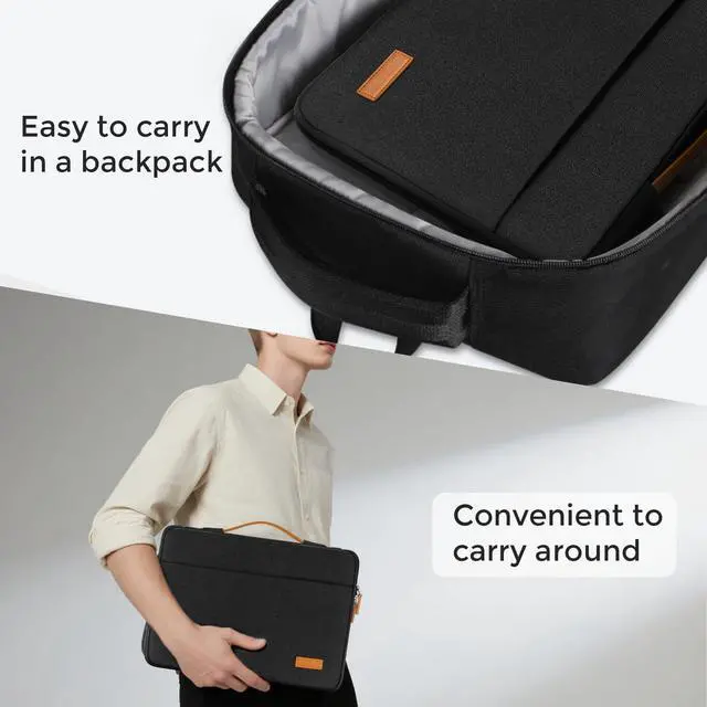Alt view image 6 of 7 - 14 inch Laptop Case Sleeve Protective Cover Compatible with 15 inch MacBook Air M4 M3 M2,MacBook Pro,14-15 inch HP Dell ASUS Lenovo Chromebook,Waterproof Computer Cases Bag with Handle,Black