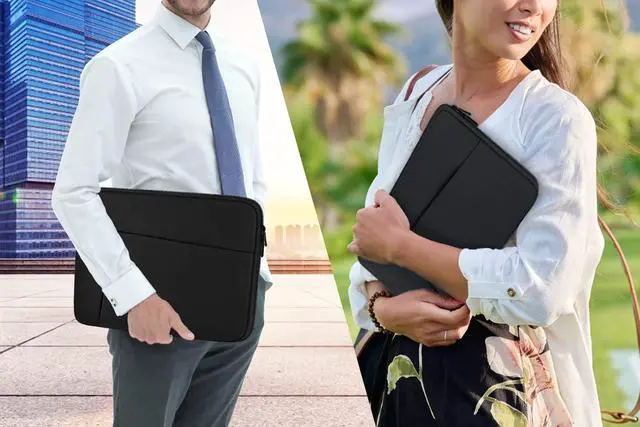 Alt view image 7 of 7 - Laptop Sleeve case 14 inch, Protective Soft Padded Computer Carrying Bag