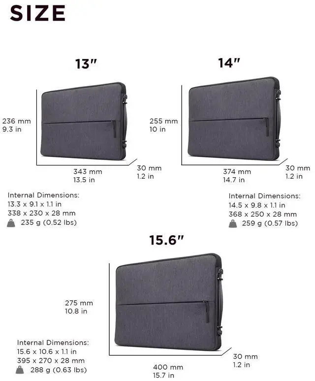 Alt view image 7 of 7 - Urban Laptop Sleeve 14 Inch for Laptop/ Notebook/Tablet Compatible with MacBook Air/Pro Water Resistant - Charcoal Grey