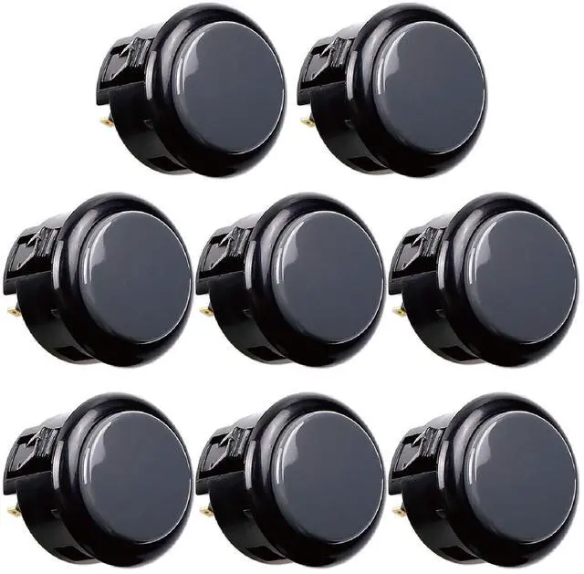 Main image of 8 pcs OBSF-30 Original Push Button 30mm - for Arcade Jamma Video Game & Arcade Joystick Games Console (Gray), Use for Arcade Game Machine Cabinet S@NWA