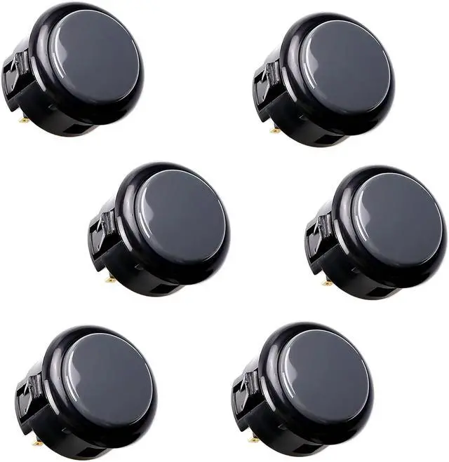 Alt view image 3 of 5 - 8 pcs OBSF-30 Original Push Button 30mm - for Arcade Jamma Video Game & Arcade Joystick Games Console (Gray), Use for Arcade Game Machine Cabinet S@NWA