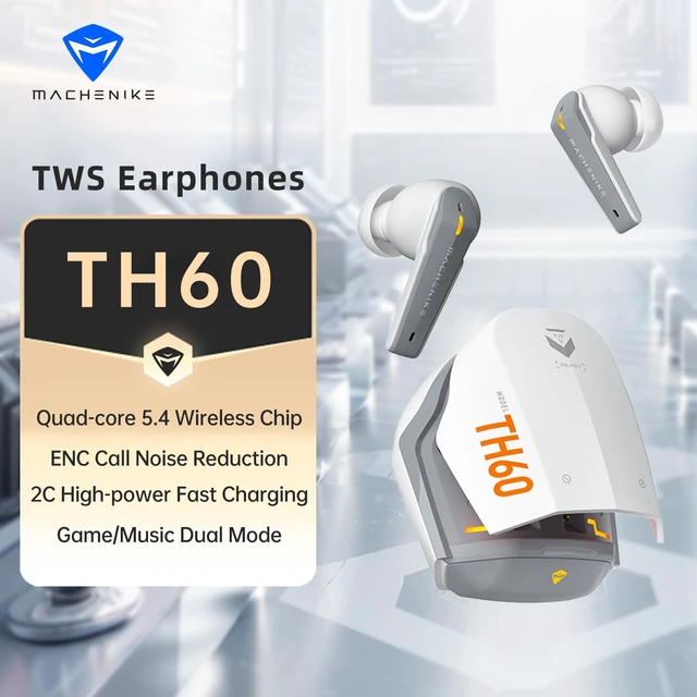 Alt view image 2 of 7 - TH60 Gaming Wireless Earbuds, Ultra-Low Latency, Active Noise Cancelling Mic, Dual Mode 2.4Ghz & Bluetooth, 36-Hour Battery Life, IPX5 Waterproof, Hi-Fi Sound, VR, Switch, Pc, Phone