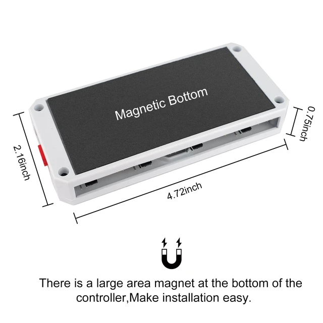 Alt view image 7 of 7 - ARGB PWM Fan Hub, Addressable 5V-3PIN 2-in-1 RGB Computer PC Case Fan Hub 1 to 9 Ports Magnetic Splitter with Remote SATA Power Supply, Power Off Memory, White