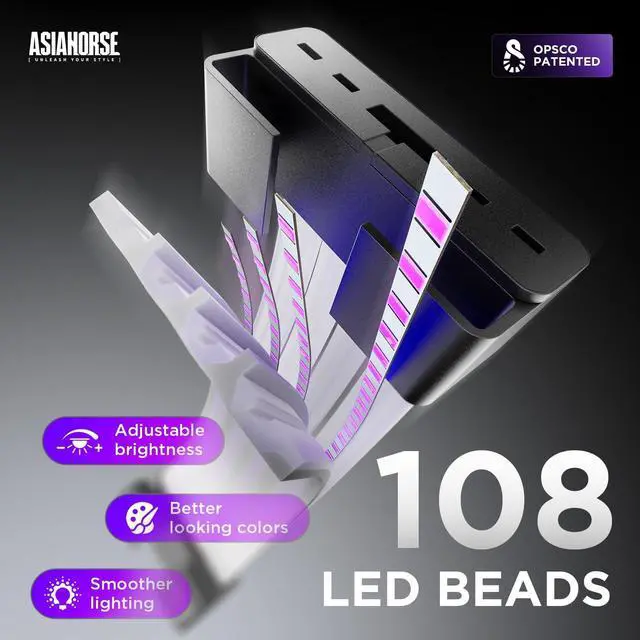 Alt view image 5 of 7 - Aurora Pro RGB Cable Cover with 108 Addressable LEDs, RGB Power Cable Cover for Motherboard and GPU/PC Power Supply, 5v 3pin ARGB Sync, Fit for 12+4-Pin/8pin/24pin Power Supply
