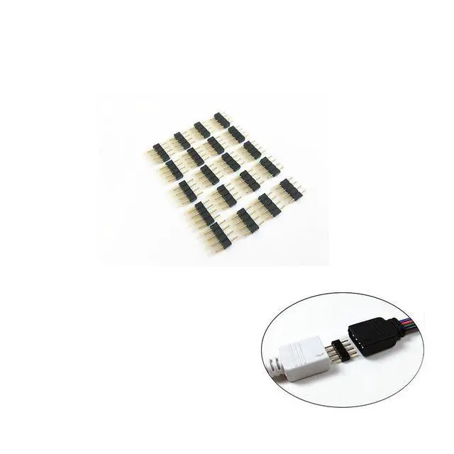 Alt view image 2 of 5 - 10pcs Black 0.3M 0.98ft 4 Color RGB Extension Cable LED Strip Connector Extension Cable Cord Wire 4 Pin LED Connector for SMD 5050 3528 2835 RGB LED Light Strip (10 PCS)