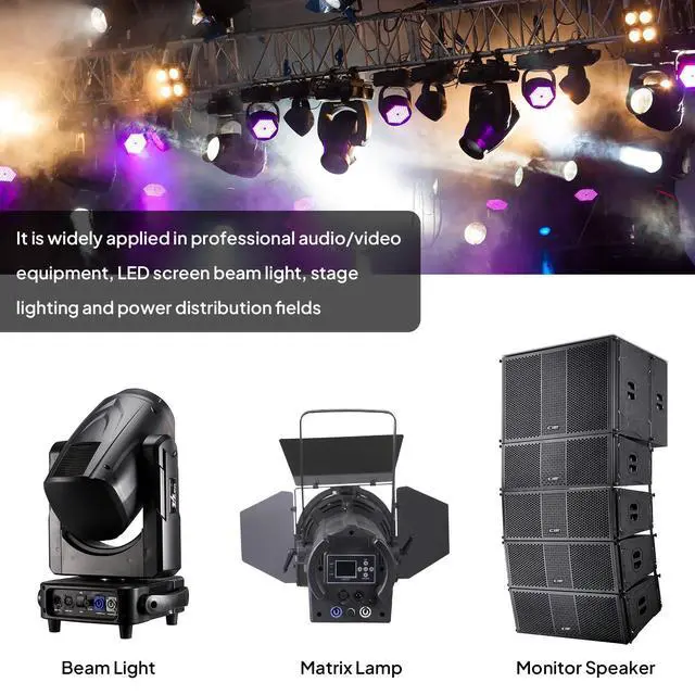 Alt view image 4 of 7 - 1 Pack PowerCon Power Cable - 3 Pin AC PowerCON Input to Output Extension Cables for LED Scream, Stage Lighting, Audio Video Equipment, Live Show (25 Feet)