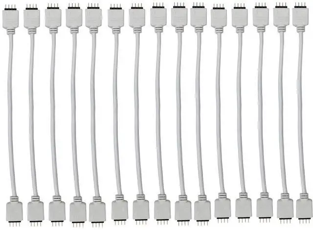 Main image of 15pcs White 0.3M 0.98ft 4 Color RGB Extension Cable LED Strip Connector LED ConnectorRGB Extenderled Strip Jumper for SMD 5050 3528 2835 RGB LED Light Strip