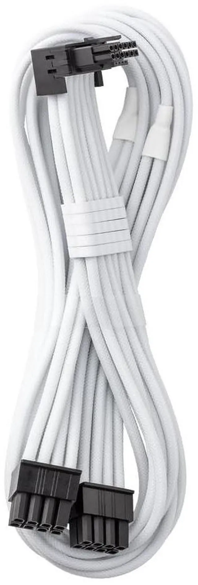 Main image of C-Series Pro ModMesh Sleeved 12VHPWR 90° StealthSense PCI-e Cable for Corsair - Variant A (White, 16-pin to Dual 8-pin, 60cm)