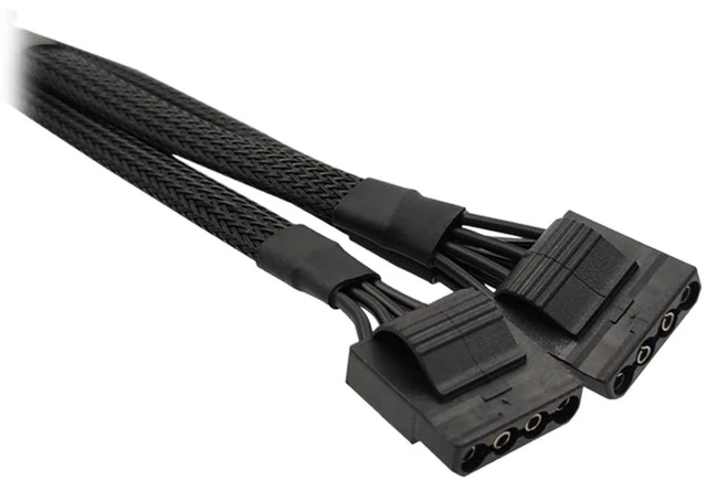 Alt view image 3 of 6 - Molex Power Cable for EVGA PSUs, 6 Pin to 3X 4 Pin Molex Hard Drive Adapter Sleeved Splitter for Some Specific Types of EVGA Power Supply 20-in(50cm)