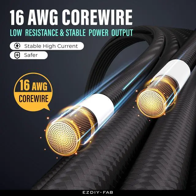 Alt view image 3 of 7 - 12VHPWR PSU Cable Extension Kit for RTX 50/40 Series,16AWG PCIE 5.0 Power Supply Cable Extension- 1x 24 Pin ATX /2X 8Pin (4+4) EPS / 1x12+4 Pin GPU,Sleeve Cable 300MM with Combs-Black Grey