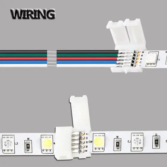 Alt view image 7 of 7 - 30m/100ft RGBW LED Extension Cable 22 Gauge 5Pin 12V DC Electrical Wire 5 Core 22AWG Wires with 10PCS Connectors for RGBW 3528 5050 Led Strip