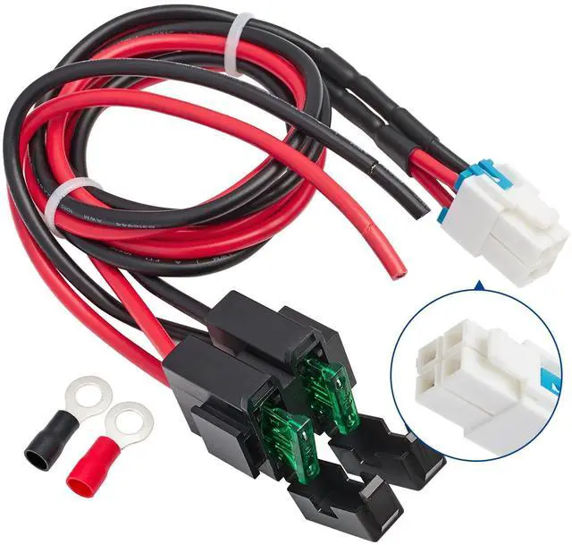 Main image of 4 Pin 12AWG DC Power Cord Cable, 1M Short Wave Power Supply Cable with 30A Fuse Compatible for Yaesu FT-891 FT-450D Kenwood TS-480 TK-690 Icom IC-7000 IC-7300 Alinco Vertex CB Mobile Radio