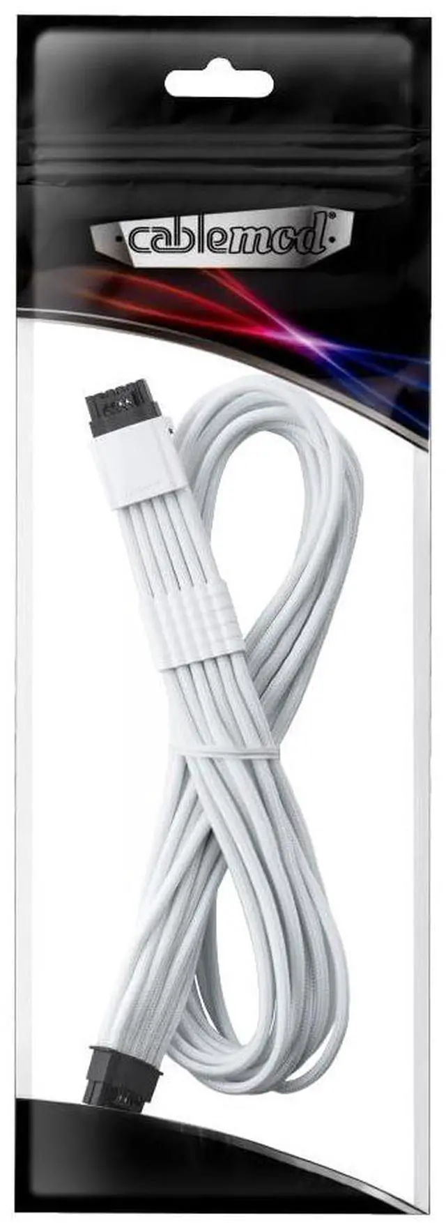 Alt view image 4 of 4 - Universal Pro ModMesh Sleeved 12V-2x6 12VHPWR StealthSense Direct PCIe Cable (White, 16-pin to 16-pin, 60cm)