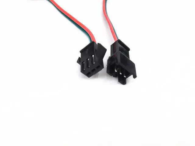 Alt view image 3 of 5 - 4 pcs/Pack 2M 6.56ft 3 Pin JST SM Male Female Plug LED Connector Cable for WS2812B WS2811 SK6812 Symphony LED Lights with connectorsSM3P Buckle Free Welding Plug Light Controller Wire