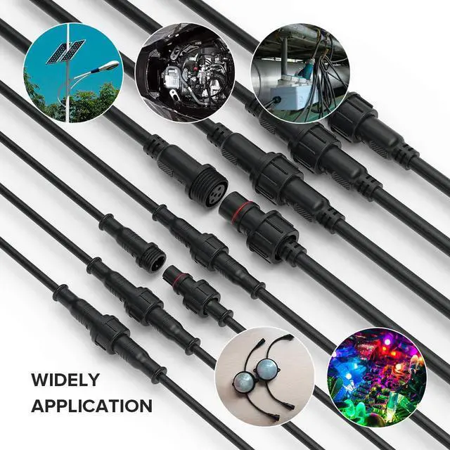 Alt view image 3 of 7 - 5PCS 3.28ft 1meter 3 Pin 0.32mm²/22AWG IP65 Extension Cable Wire with Male and Female Connectors at Both Ends for WS2811 WS2812B SK6812 FCOB CCT etc LED Strip 15mm nut Small Size