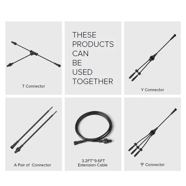 Alt view image 5 of 7 - 5PCS 3.28ft 1meter 3 Pin 0.32mm²/22AWG IP65 Extension Cable Wire with Male and Female Connectors at Both Ends for WS2811 WS2812B SK6812 FCOB CCT etc LED Strip 15mm nut Small Size