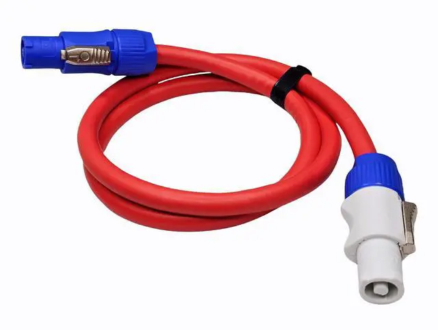 Main image of Professional PowerCon Input to Output Cable 12AWG - 3ft Heavy Duty Stage Lighting Extension Cord for LED Screens Moving Head Lights Audio Equipment (2-Pack, IP65 Waterproof)