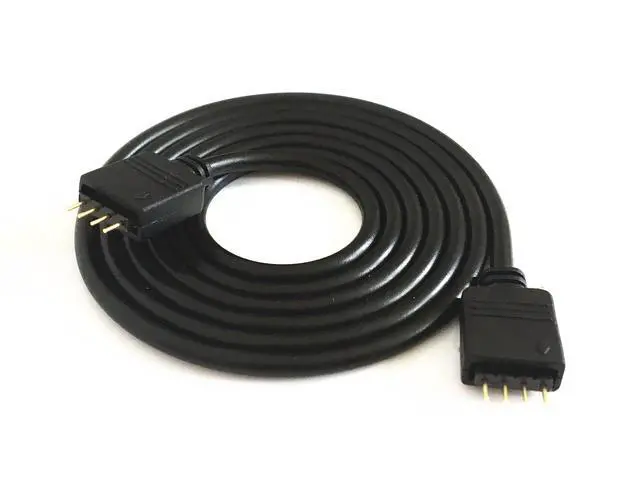Alt view image 3 of 5 - 2 pcs/pack black 5M 16.4ft 4 Color RGB Extension Cable LED Strip Connector Extension Cable Cord Wire 4 Pin LED Connector for SMD 5050 3528 2835 RGB LED Light Strip rgb wirergb extension cable