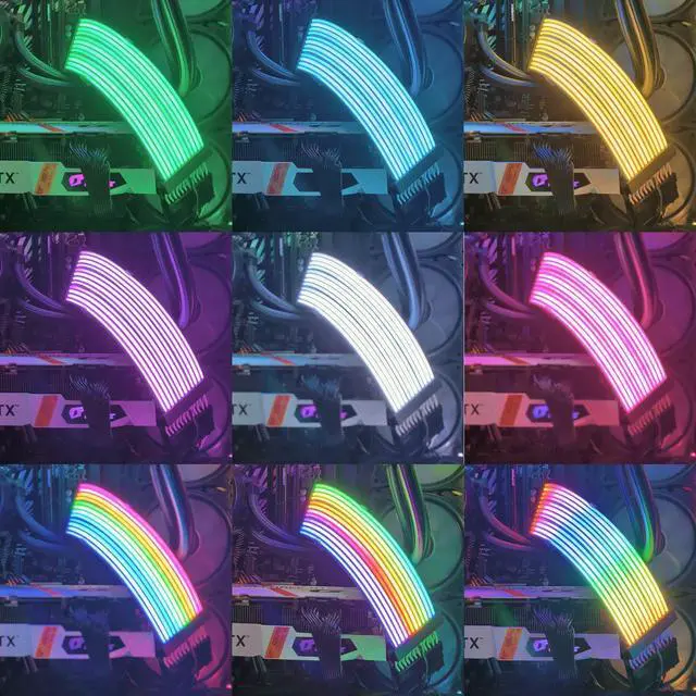 Alt view image 4 of 4 - Addressable RGB ATX Strimer S2, ARGB PSU Extension Cable, Include ATX 24-pin 18AWG Wires, for AG-DRGB16 SignalRGB Controller (Not Included)