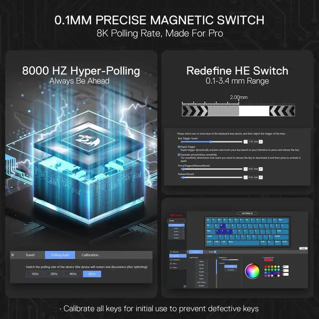 Alt view image 4 of 7 - K617 HE Wired Hall-Effect Rapid Trigger Magnetic Gaming Keyboard