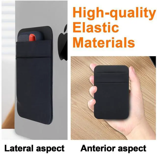 Alt view image 4 of 7 - 2-Pocket Adhesive Portable Hard Drive Sleeve for Laptop, Compatible with External Portable SSD Solid State Drive, Cable and More, Stick on External Hard Drive Carrying Case- Pocket Pouch, Black