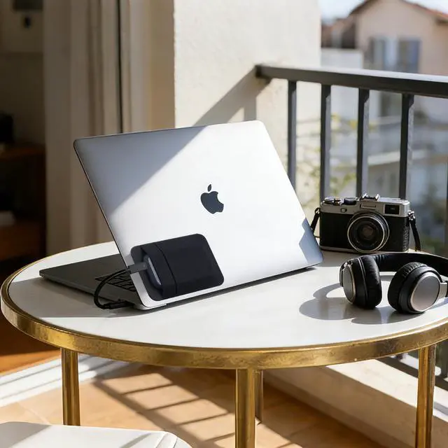 Alt view image 6 of 7 - 2-Pocket Adhesive Portable Hard Drive Sleeve for Laptop, Compatible with External Portable SSD Solid State Drive, Cable and More, Stick on External Hard Drive Carrying Case- Pocket Pouch, Black