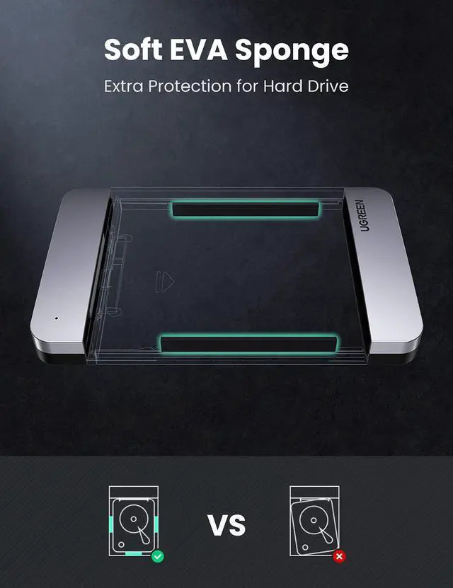 Alt view image 6 of 7 - USB C Hard Drive Enclosure for 2.5" SATA SSD HDD,Aluminum