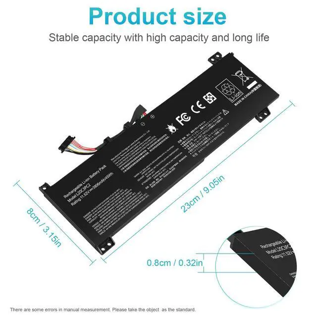 Alt view image 2 of 7 - L20C3PC2 L20D3PC2 L20M3PC2 SSB10X55571 SB11B96717 5B11B96715 5B11B96719 Laptop Battery for Lenovo Ideapad Gaming 3i 3-15ACH6 3-15IHU6 Lenovo Legion 5-15ITH6H 5-15ITH6 5-15ACH6H 5-15ACH6 5-15ACH6A