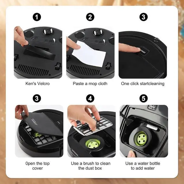 Alt view image 4 of 7 - Robot Vacuum and Mop Combo, Automatic Intelligent Cleaning Robot, Ultra-Thin and Silent, Intelligent Navigation,Obstacle AvoidanceB002 (Black)