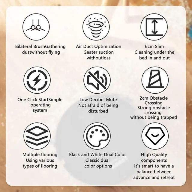 Alt view image 5 of 7 - Robot Vacuum and Mop Combo, Automatic Intelligent Cleaning Robot, Ultra-Thin and Silent, Intelligent Navigation,Obstacle AvoidanceB002 (Black)