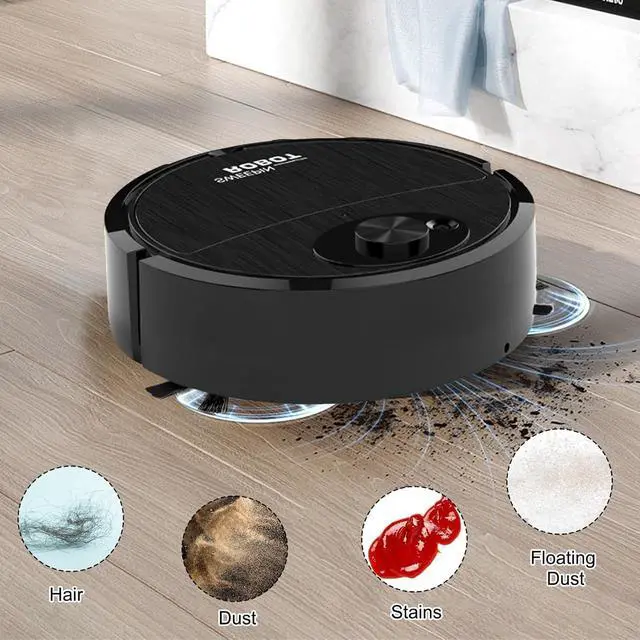 Alt view image 6 of 7 - Robot Vacuum and Mop Combo, Automatic Intelligent Cleaning Robot, Ultra-Thin and Silent, Intelligent Navigation,Obstacle AvoidanceB002 (Black)