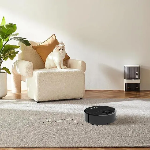 Alt view image 7 of 7 - Robot Vacuum and Mop Combo, Automatic Intelligent Cleaning Robot, Ultra-Thin and Silent, Intelligent Navigation,Obstacle AvoidanceB002 (Black)