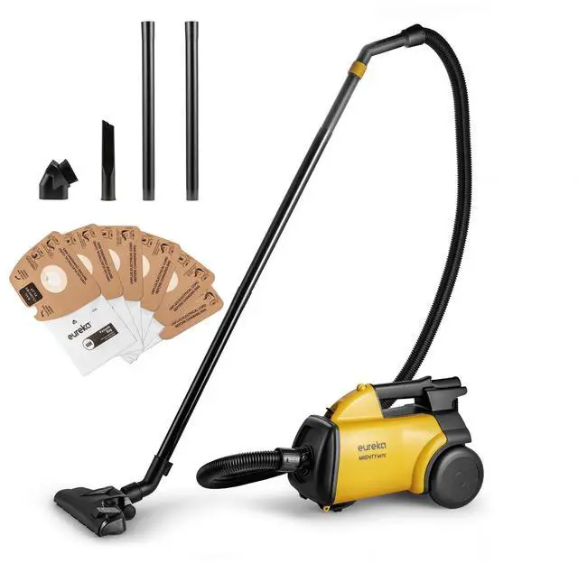Main image of Eureka 3670M Canister Cleaner, Lightweight Powerful Vacuum for Carpets and Hard floors, w/ 5bags,Yellow
