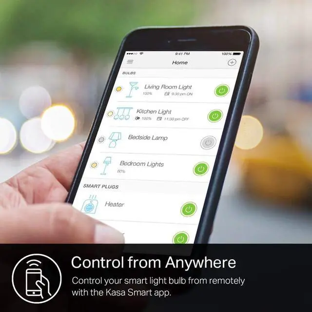 Alt view image 6 of 7 - Kasa Smart Light Bulb KL110, LED Wi-Fi smart bulb works with Alexa and Google Home, A19 Dimmable, 2.4Ghz, No Hub Required, 800LM Soft White (2700K), 9W (60W Equivalent)