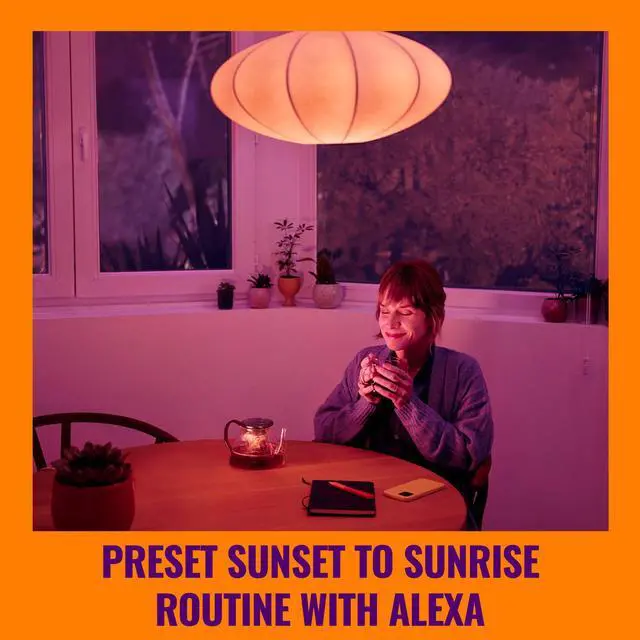 Alt view image 3 of 7 - WiZ LED Smart Light Bulbs, Sunset to Sunrise Automation + Motion Detection + Control with Voice or App, Full Color A19 60W 800LM E26 Indoor, Matter Compatible - 1 Pack